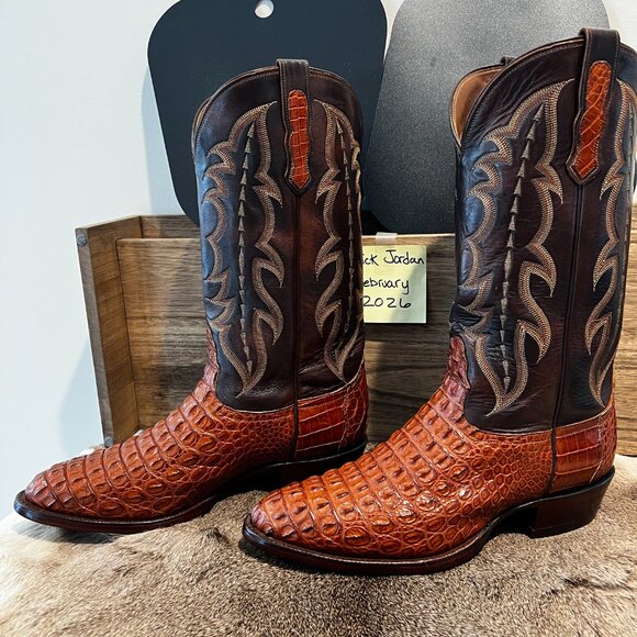 Nocona Burnished Tan Nile Hornback Croc. Cowboy Boots in Men\'s size 10D/10.5D main image 12